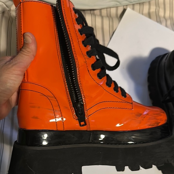 Dolls Kill Black and Orange Women's Boots 6 - Picture 15 of 16